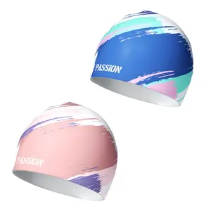 High Elasticity Silicone Swim Cap for Women and Men, Comfortable Non-Slip Swimming Caps for Long and Short Hair, Durable Waterproof Swim Hats for Adults, Keep Hair Dry