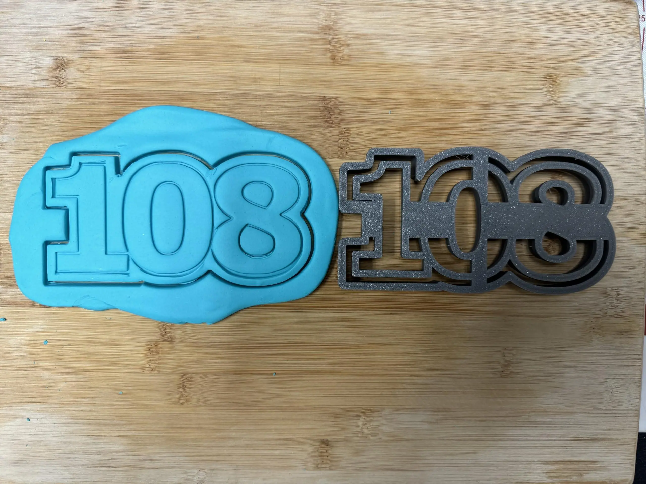 108 cookie cutter - Perfect for Milestone Celebrations (3x6") Made in the USA by Mighty Gadget