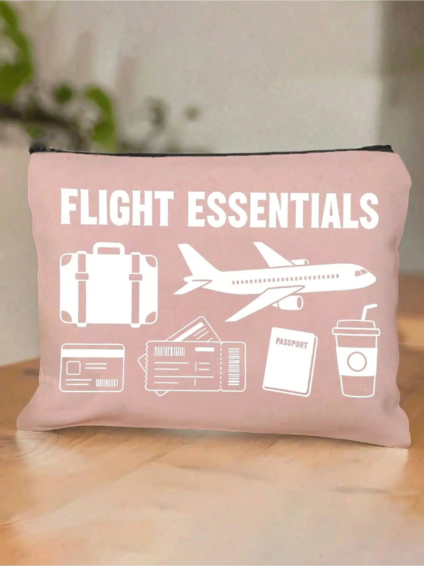 Airport Theme Travel Organizer Bag, Portable Makeup Pouch, Travel Pouches with Cute Plane Print, Washable Passport Holder, 7 Colors, Durable, Unisex, Travel Essentials