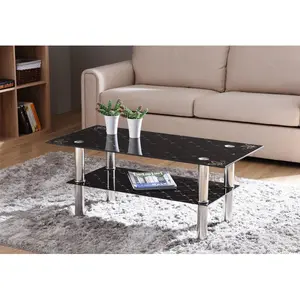 212 MAIN 12mm Bent Tempered Glass Coffee Table - Contemporary Modern Center Table for Outdoor Furniture Use, Glass Top Table