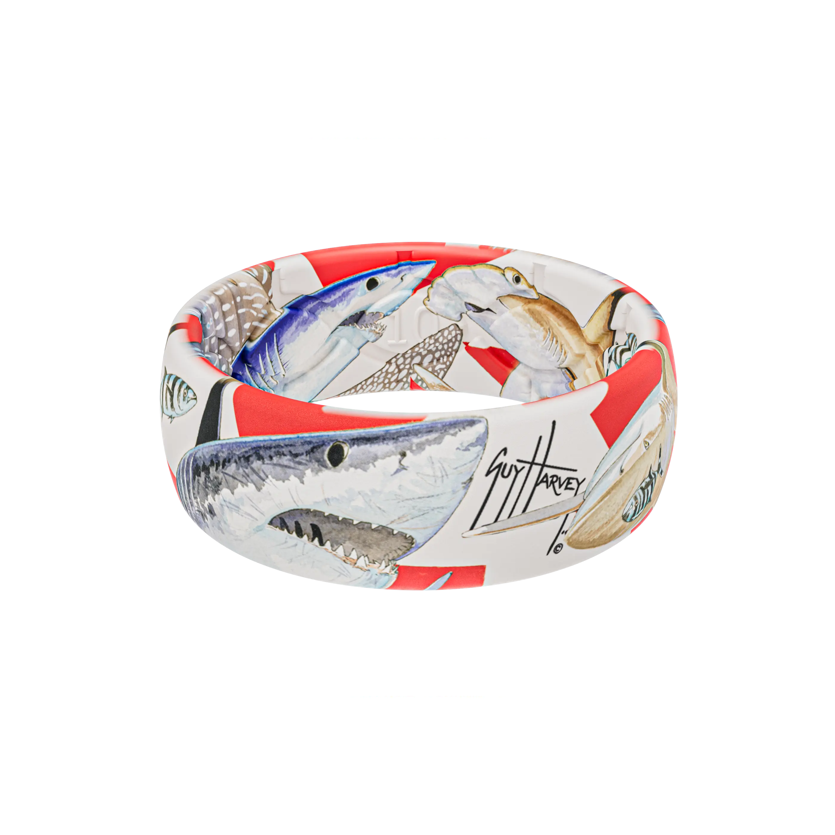 Groove Life Guy Harvey Shark Collage Ring for Men