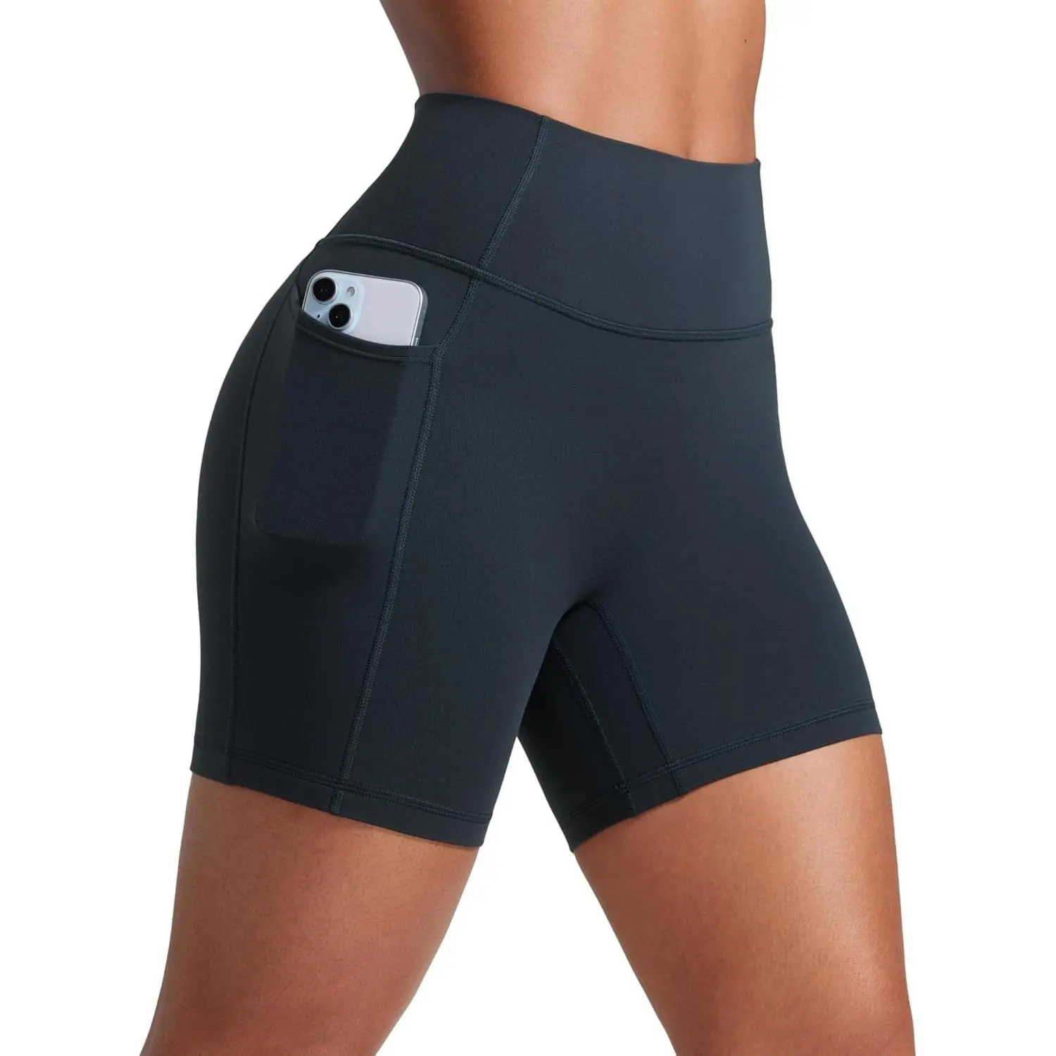 Secretsculpt Butterlift Biker Shorts Pockets 5'' - No Front Seam Womens High Waist Workout Booty Scrunch Butt