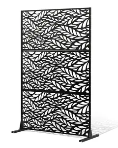 Metal Privacy Screen 47" X 72" Outdoor Privacy Screens And Panels For Patio Black - Weather Resistant, UV Protected, Rust Resistant Steel Slat Panels For Patio, Garden, Balcony, Easy Installation, Durable Privacy Solution