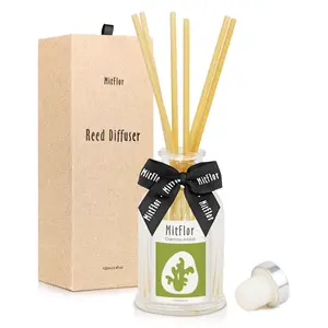 Reed Diffuser, MitFlor Oakmoss Amber Fragrance Diffuser Set, Room Freshener with Natural Rattan Sticks, Fresh Scent Oil Diffuser for Bedroom, Bathroom, and Home Décor, 3.4 fl oz