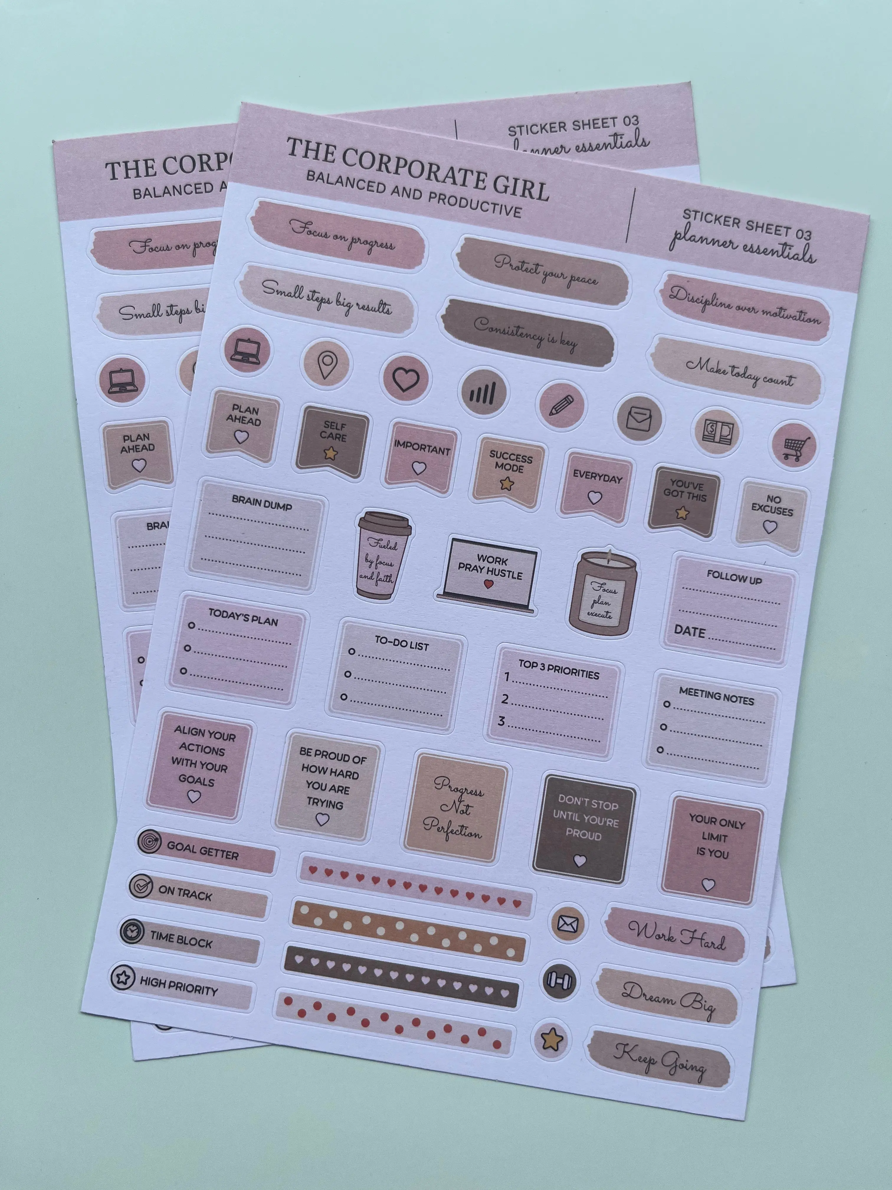 Balanced & Productive - Corporate Girl Planner Stickers