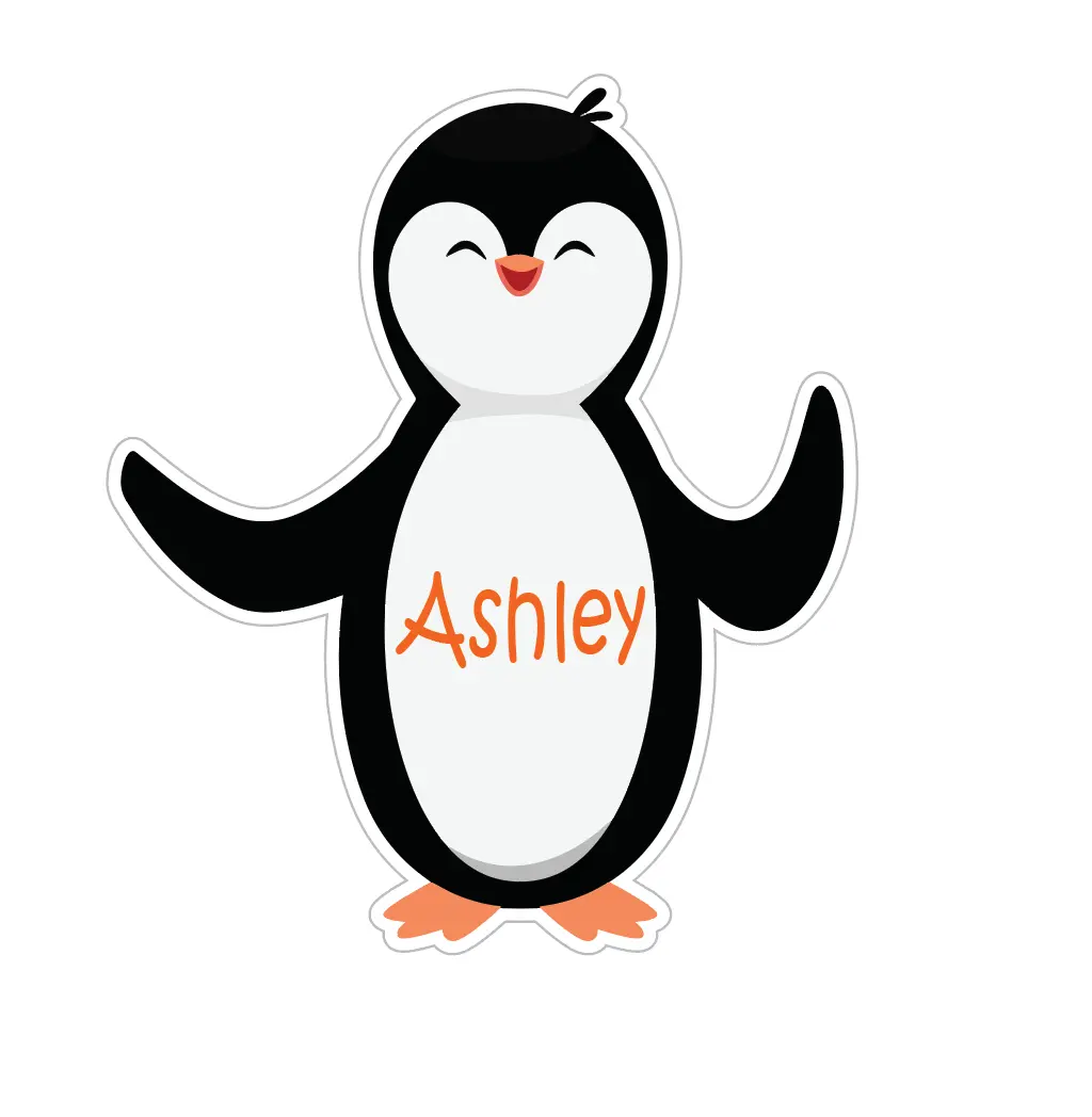 Penguin Happy Face Cruise Door Magnet | Cute Animal Custom Name Decorative Magnet for Cabin Door, Fridge, Refrigerator, Locker & Everyday Home Decor – Fun Keepsake Vacation Gift