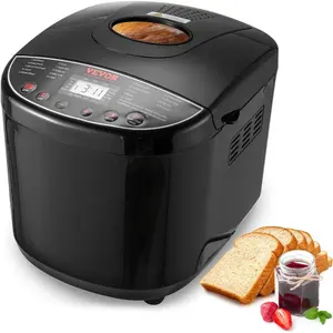 VEVOR Bread Maker, Dough Machine 15 Menus in 1, Non-Stick Ceramic Pan Automatic Breadmaker with Non-Gluten Setting, Whole Wheat Bread Making, Digital, Programmable, 3 Loaf Sizes, 3 Crust Colors, WhiteVEVOR Super Brand Day