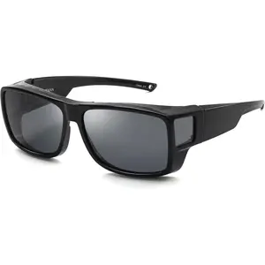 Fit Over Glasses Sunglasses Polarized Wrap Around Sunglasses with Side Window Shields for Full Protection