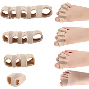 2 pairs of toe pads with thumb protectors, made of soft gel material, can also be worn under socks. Skin tone, one-size-fits-all design, suitable for all seasons, with versatile separators, Gentle