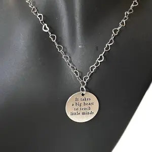 Cute Teacher Necklace, Thoughtful Gift for Educators