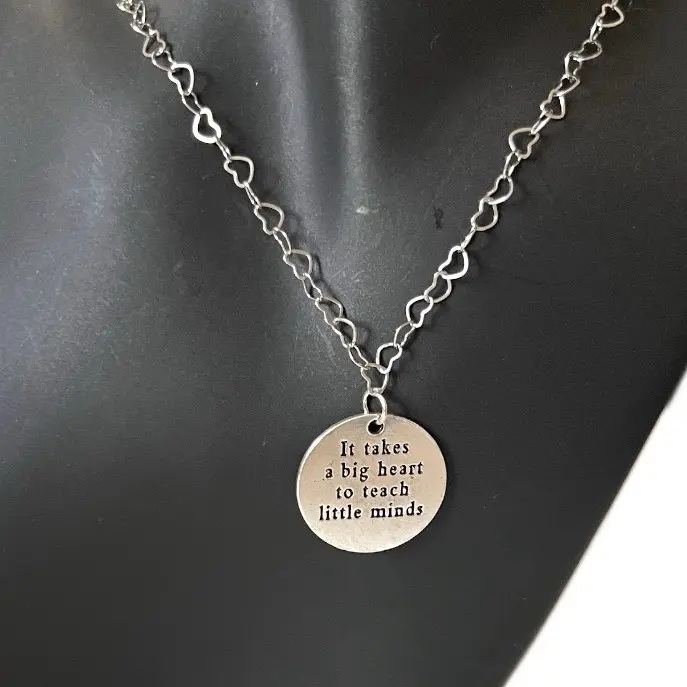 Cute Teacher Necklace, Thoughtful Gift for Educators