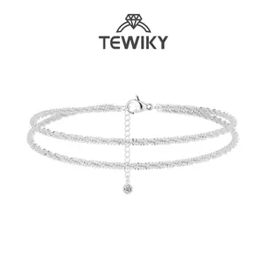 TEWIKY Dainty Layered Waterproof Anklet For Women Adjustable Womens Anklet Set Stackable Figaro Beaded Cuban Link Anklets Daily Clothing Decor For Beach Summer Trendy All-match & Exquisite Jewelry For Valentine's Day gifts