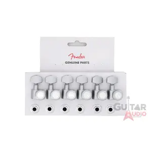 Genuine Fender Locking 2-pin F Strat/Tele Tuners Machines BRUSHED CHROME