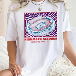 Highmark Stadium Buffalo Football Graphic Tee, Go Football JA Red & Blue T-Shirt, Gift For Fan