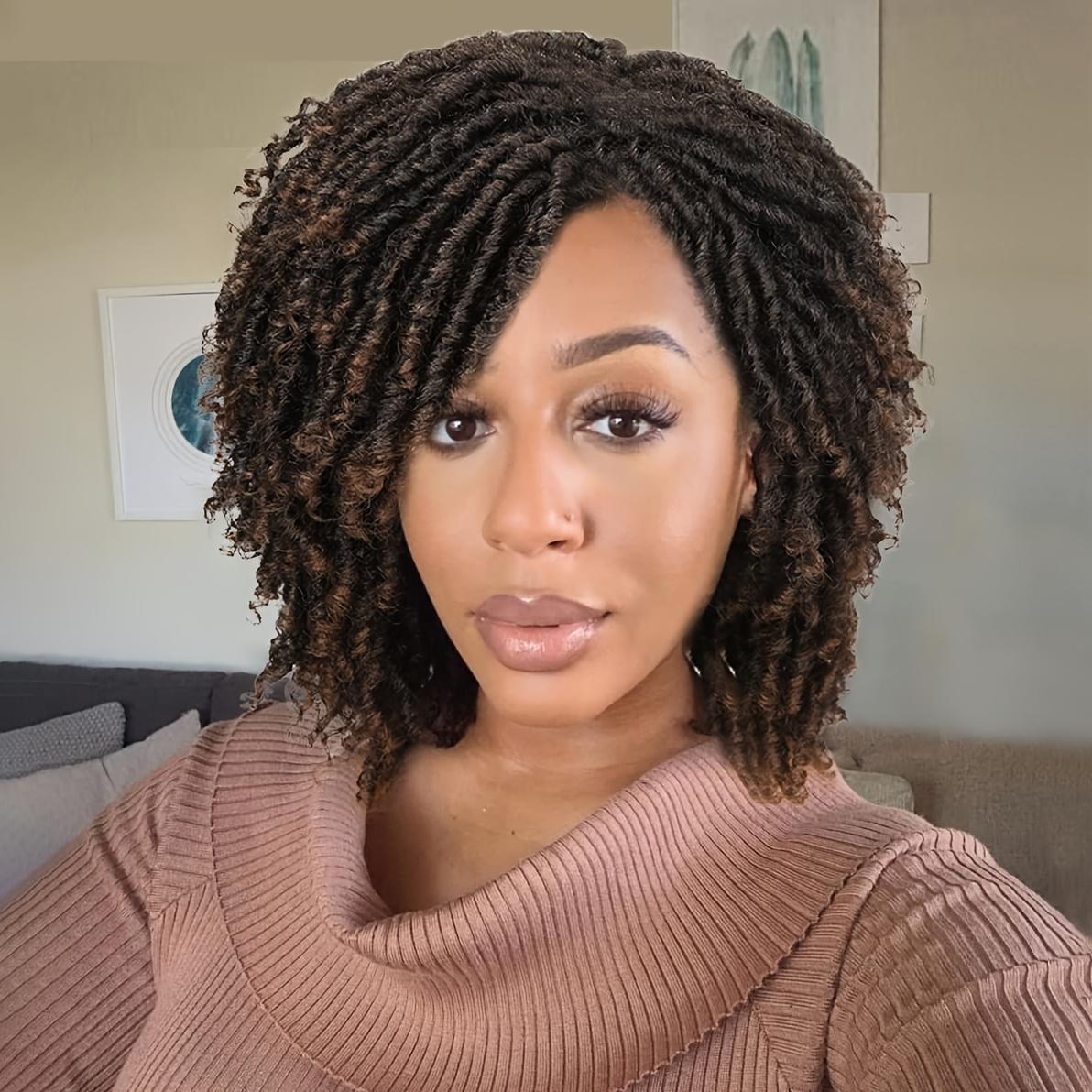 Crochet Short Dreadlock Synthetic Wig for, Suitable for Daily Wear and Parties, 8 Inches
