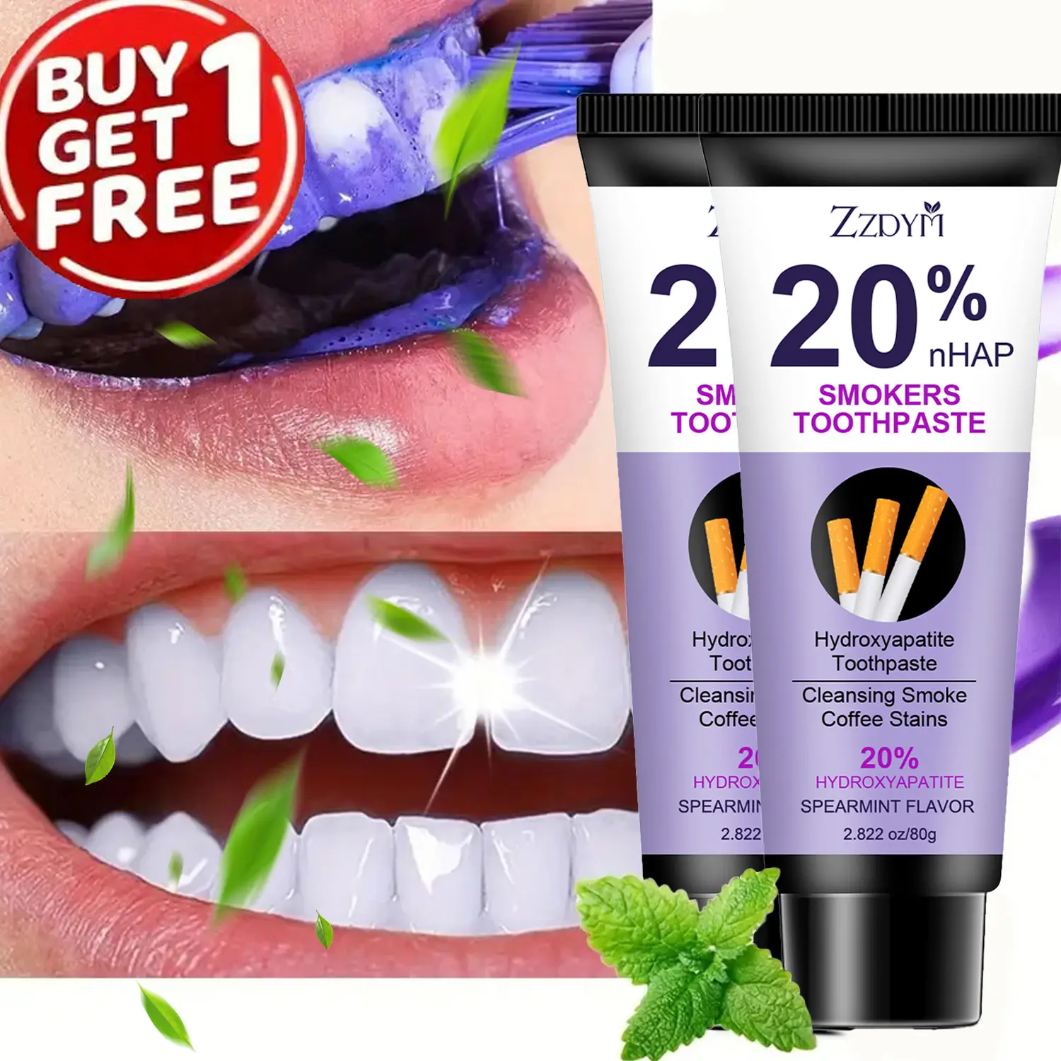 Buy One Get One Free Toothpaste, Protects Tooth Enamel, Freshens Breath, Mild Mint Flavor, Mint Flavored Toothpaste, Maintains Oral Health, Daily Use, Daily Care Toothpaste, Stain Removal Toothpaste, Oral Hygiene Essentials