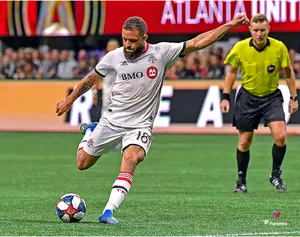 Nick Deleon Toronto FC Unsigned 2019 MLS Eastern Conference Champions Game-Winning Goal Photograph