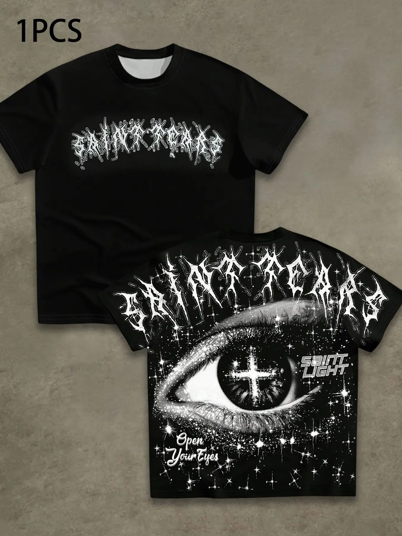 Unisex Gothic Streetwear T-Shirt, Round Neck Short Sleeve, Comfortable Summer Top, Perfect for Casual Daily Wear, Music Festivals, Light Sports