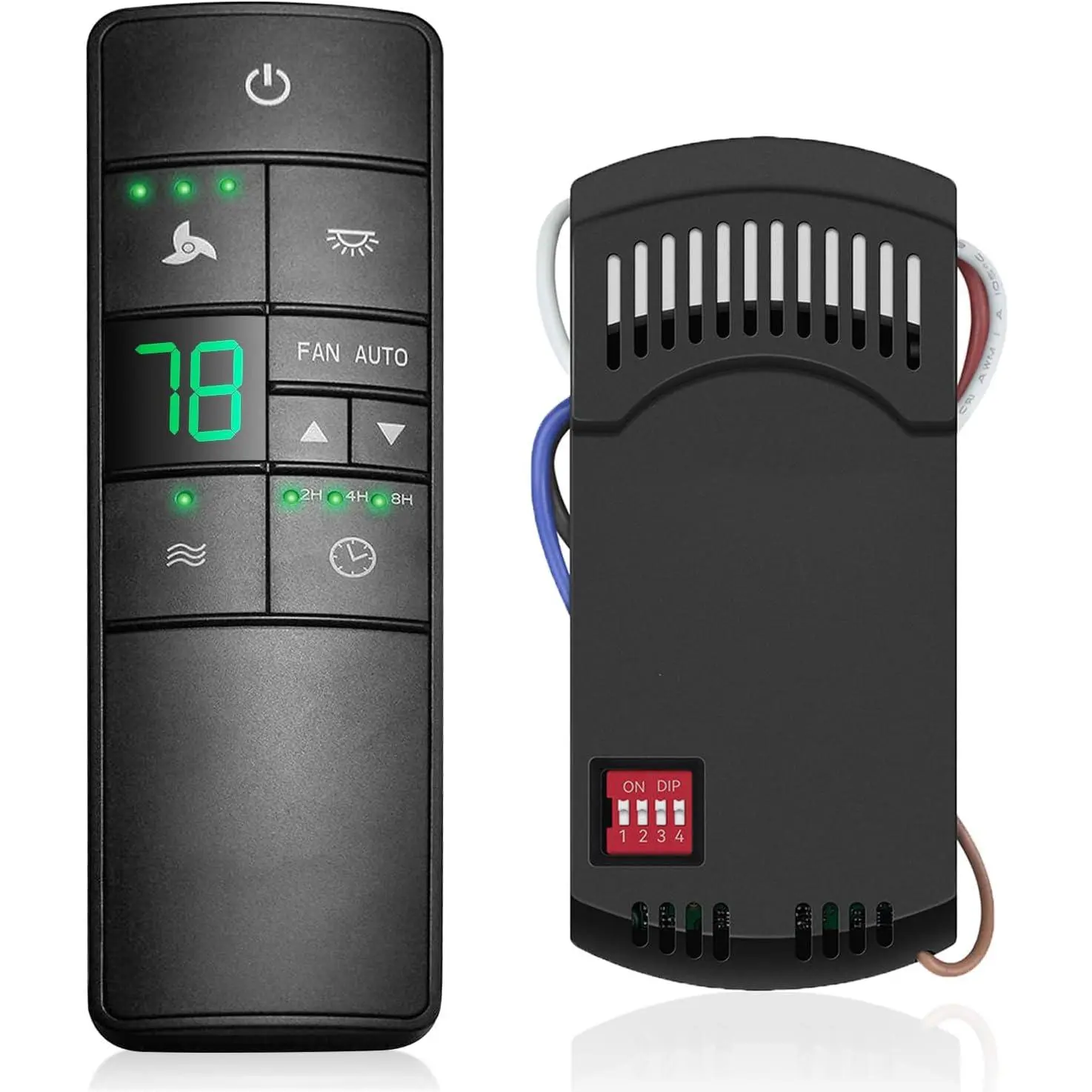 3-Speed AC Universal Ceiling Fan Remote Control Kit (110V) - Thermostat, Timer & Light Dimmer, Indoor Use Replacement for Hunter, Hampton Bay, Home Decorators Collection, Harbor Breeze, Compatible with 2AAZPHD3/HD3, KUJCE10320, TR222A, A25-TX031