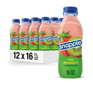 Snapple Kiwi Strawberry Juice Drink, 16 Fl Oz Recycled Plastic Bottle, Pack Of 12, All Natural, No Artificial Flavors Or Sweeteners, Contains 3% Real Juice