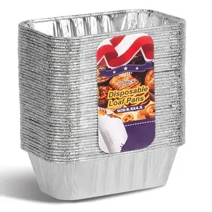 50 Pack of Disposable Aluminum Foil loaf Bread Pans | 2-Lb Capacity | Superior Heat Conductivity for Evenly Baked Cakes, Breads, - Standard Size - 8.5 X 4.5 X 2.5 Inch