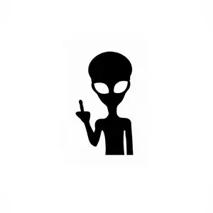 Alien Middle Finger Funny Decal 4 Pack