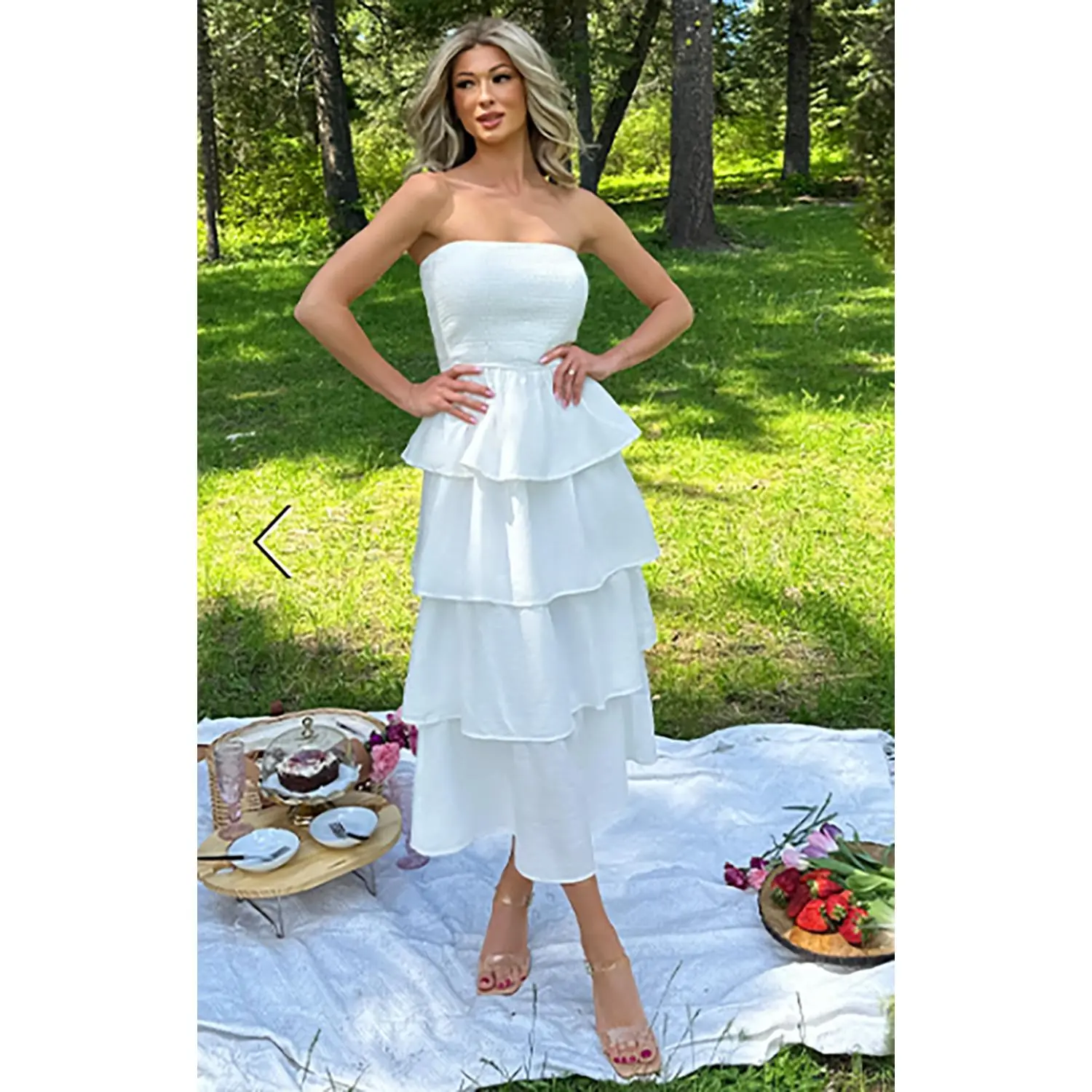 boho strapless maxi dress Summer Strapless Maxi Dress