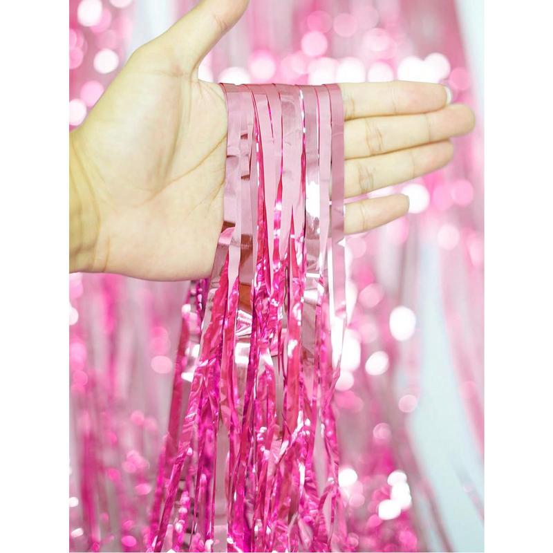 Happy Birthday Party Decoration Set, Including Happy Birthday Letter Balloon, Heart Balloon, Mixed Color Decorative Metallic Balloon, Ribbon & Metallic Tassel Curtain