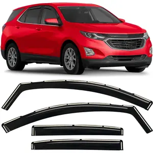 in-Channel Rain Guards for Chevy Equinox 2018–2024 – Window Visors & Vent Deflectors, Extra-Durable Polycarbonate Car Window Rain Guards for Chevrolet Equinox, 4-Piece Set