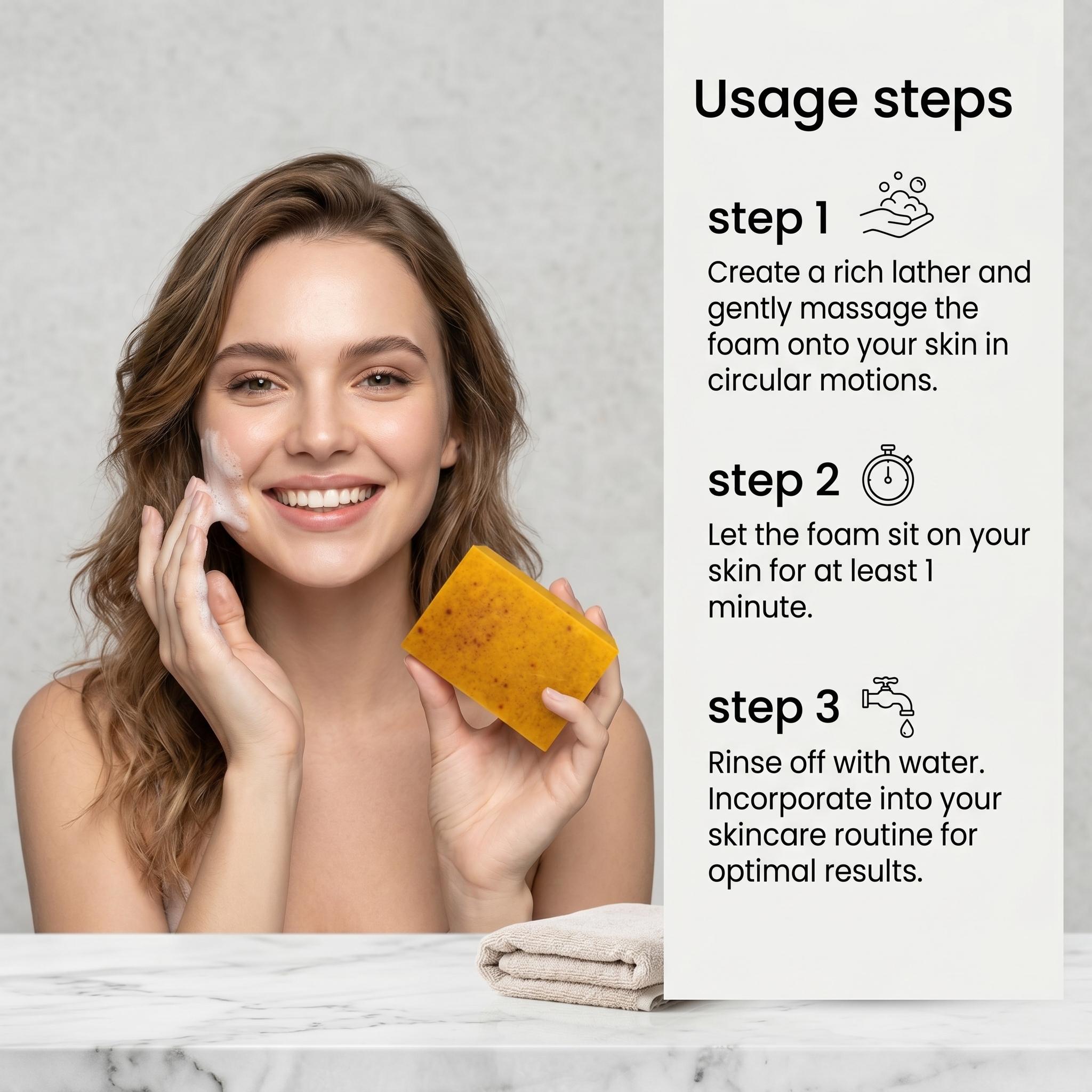 Turmeric Kojic Bar Soap Multi-Pack with Organic Honey Extract, Mild Daily Face and Body Cleanser, Turmeric Bar Soap, Face & Body, Kojic Soap