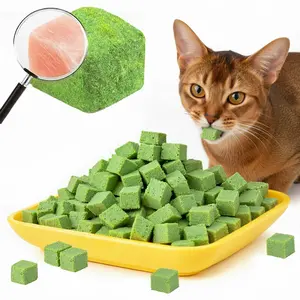 60g/ 2.12oz Catgrass Freeze-dried Catgrass Pellet Hairball removal , Chicken, Salmon, Egg Yolk Powder,Barley Seedling Powder Cat Treats Catgrass Tablets Molar Catgrass Sticks hairball control hair  ball snack stick grass oral health catnip flavor