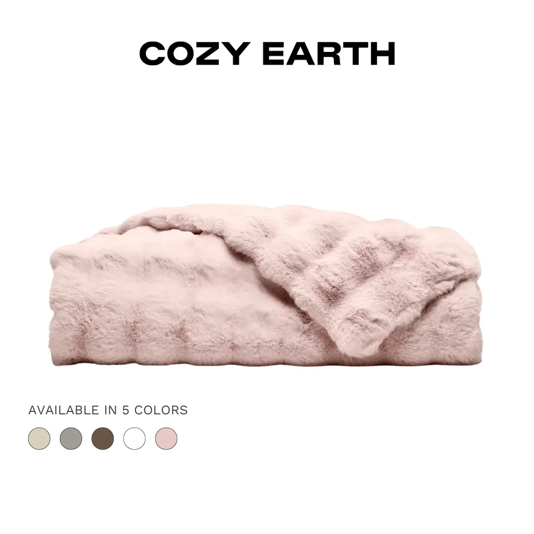 Cozy Earth Bubble Cuddle Blanket | Ultra-Soft Textured Faux Fur Blanket for Cozy Comfort
