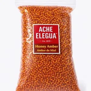 Ache Elegua Honey Amber Beads 1 Pound Bag Smooth Glossy Finish High-Quality for Bracelets Jewelry DIY Craft Projects Ideal for Beginners & Professionals