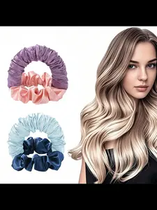 Lazy people's magic tool, no-trace bun hair disk, non-heat curling wand, portable sleep hair curler, large intestine hair tie for effortlessly achieving great hairstyles, Heatless Curling Rod