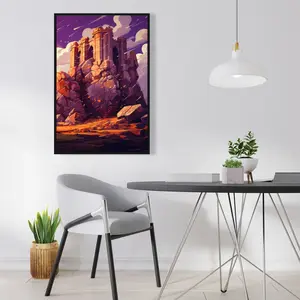 Pictorem C1FC24363RZG9T 24 x 36 in. The Last Remains - Purple Framed Canvas Wall Art for Home Decor