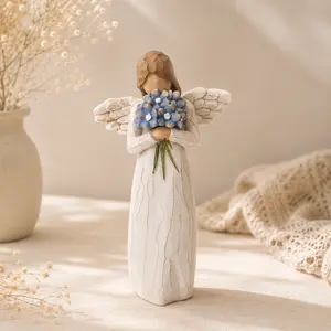 Forget Me Not Guardian Angel Figurines, Miscarriage Gifts for Mothers, Sympathy Gifts for Loss of Loved One, Sculpted Hand-Painted Statue, Home Decor Ornament，Expression of Love and Caring