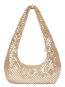 Women's Elegant Metallic Evening Bag, Exquisite Trendy Hobo Bag, Fashionable Bag for Party Decoration, Hobo Shoulder Bag, Elegant Bags, Elegant Embossed Bag