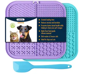 LUKITO Lick Mat for Dogs & Cats 2 Pack with Suction Cups, Dog Lick Mat for Anxiety Relief, Dog Toys to Keep Them Busy, Peanut Butter Licking Pad for Boredom Reducer, Perfect for Bathing Grooming