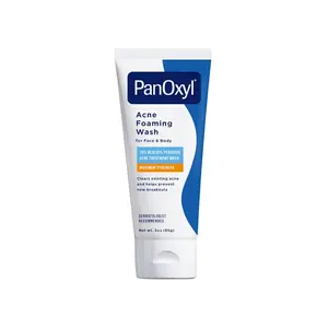 Acne Foaming Wash for face & body Benzoyl Peroxide 10% Maximum Strength Antimicrobial, 3 oz. - Travel Size