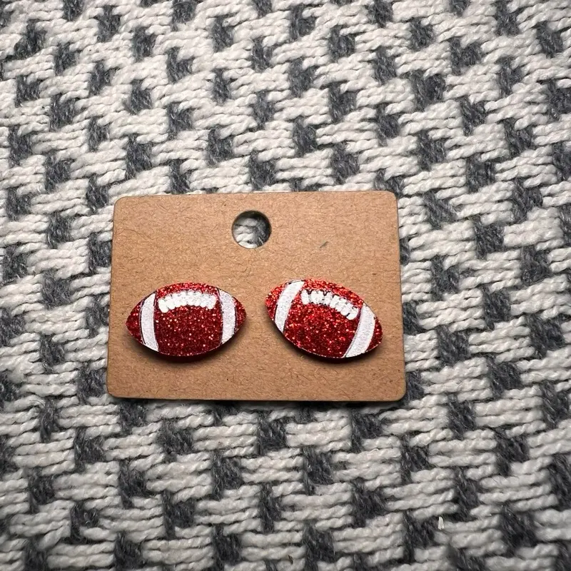 Football Earrings, Studs Earrings for Football Fans, Casual Costume Jewelry Accessories, Note: Choking Hazard Small Parts