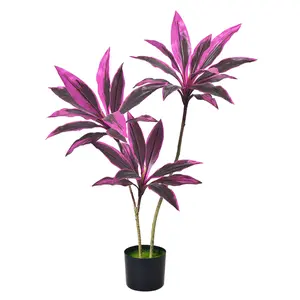 3ft Dracaena Tree Artificial Plants Indoor Outdoor Decor, Cordyline Red Sister Fake Plants, Hawaiian Plant Fake Tree for Office Living Room Porch Patio Housewarming Gift