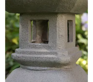 Glitzhome 24"H MGO Faux Concrete Pagoda Garden Statue