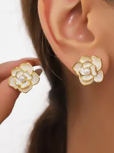 Elegant Flower Design Dangle Earrings, Fashionable Jewelry for Women, Trendy All-match & Exquisite Jewelry for Birthday Gift