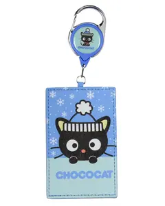 Sanrio Chococat Lanyard with ID Badge Holder Hello Kitty and Friends Retractable Character Carabiner for Keys Keychain Wallet