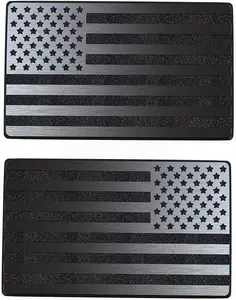 Magnet American Flag Black Auto Decal for Cars Trucks 2pcs Forward and Rever