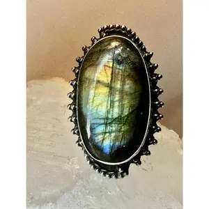 Labradorite ring size 9.25  Navajo sterling silver women