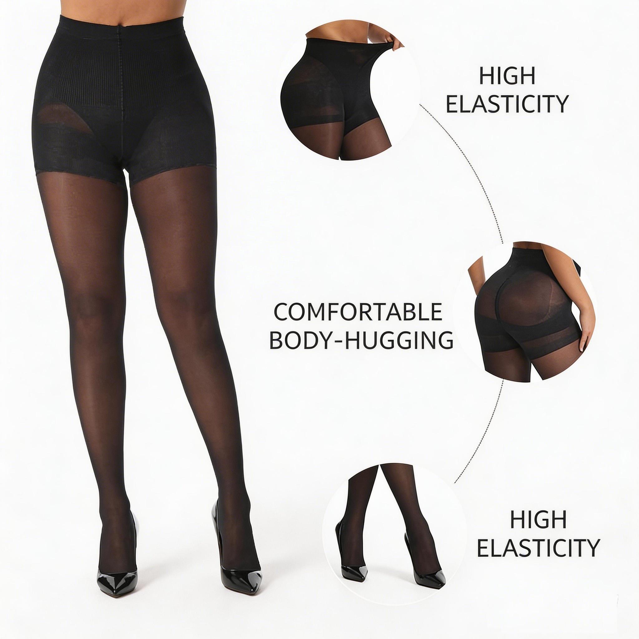 2pairs- High Waist Shaping Tights, 40D Sheer to Waist Pantyhose for Women, Tummy Control & Butt Lifting, Soft Durable Nylon Stockings for All-Day Comfort, Perfect for Casual, Formal & Office Wear