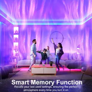 Northern Light Projector, Battery Operated Aurora Night Light Projector, 16 Colors Galaxy Lamp Ocean Wave Ceiling Projector Mood Ambient Lighting for Bedroom Party Kids Room Toddler Girl Gift