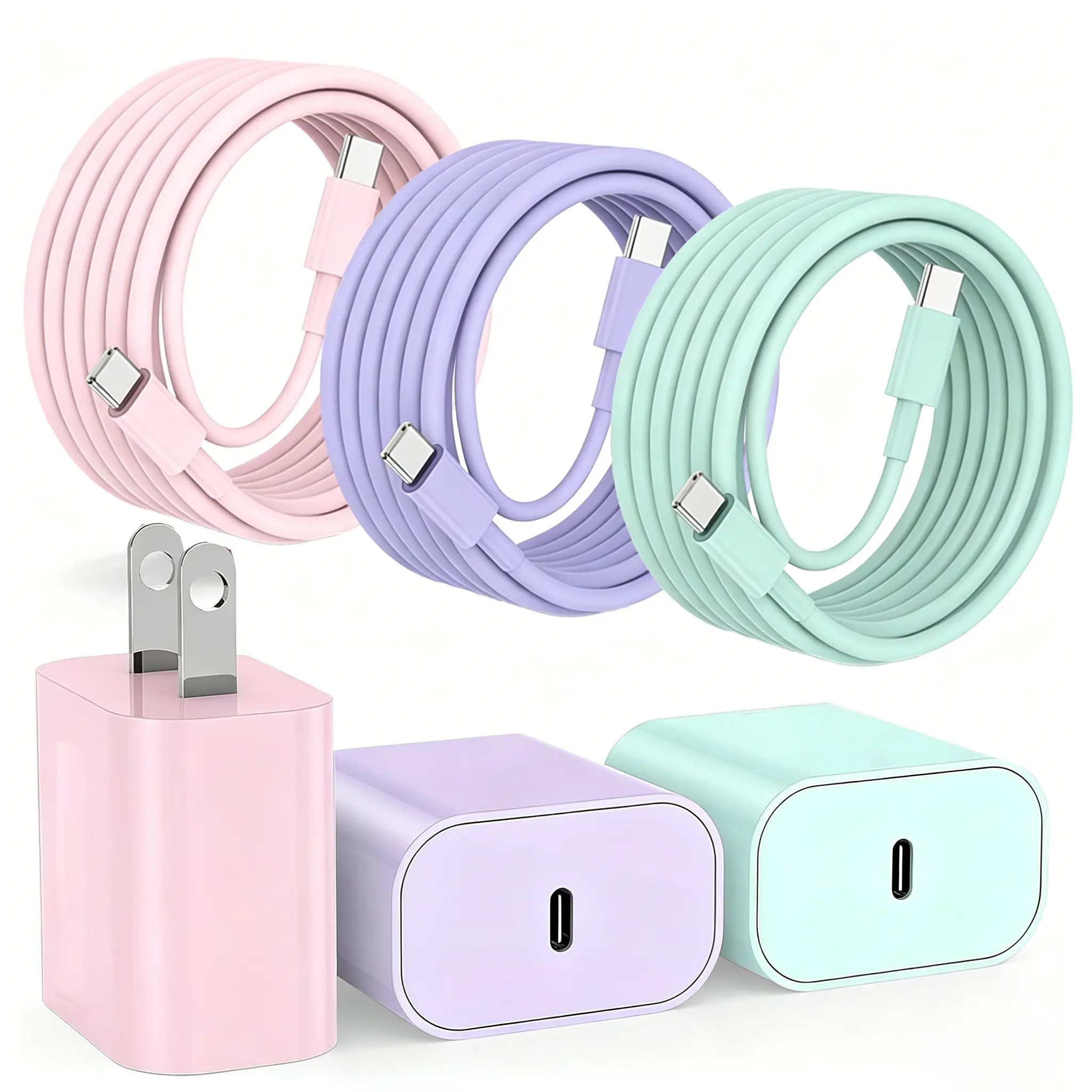 iPhone 17 16 15 Charger Fast Charging,1/2/3Pack 20W Apple iPad USB C Wall Chrager Block with 10FT USB C to C Cable for iPhone 17/Pro/Pro Max/17 Air/ 16/16 Pro/16 Pro Max/15/Plus/Pro/Pro Max (White)