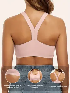 2026 New Jelly Bra Bralettes for Women, Pullover Seamless Wireless Deep V Racerback, Comfort Padded Everyday T-Shirt Bra